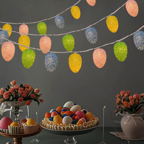 Easter Egg String Lights Battery Powered 6.8Ft Easter Lights String 10 LED Egg S - Bild 6 von 7