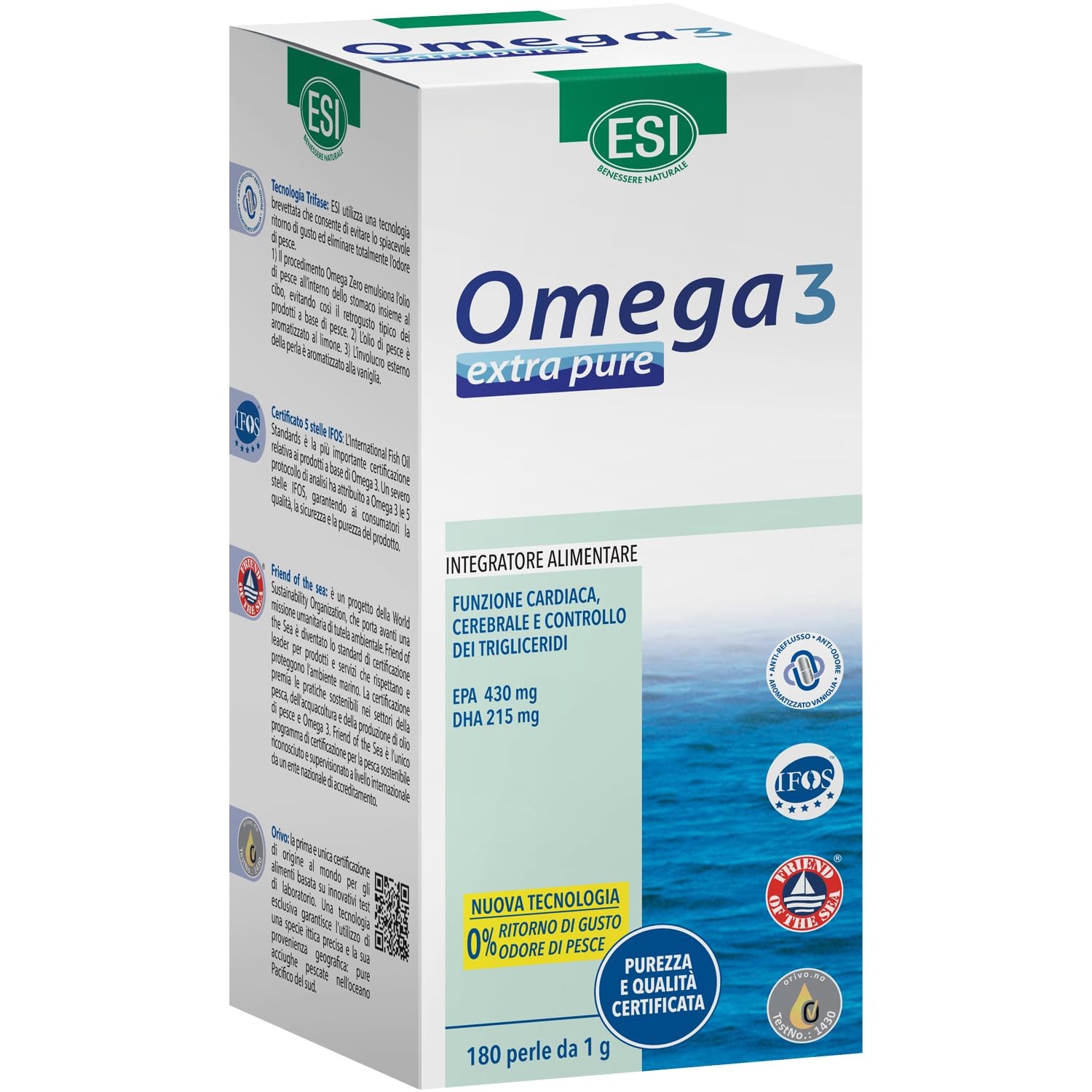 ESI Omega 3 IFOS Extra Pure Integratore Alimentare di Olio di Pesce Concentrato