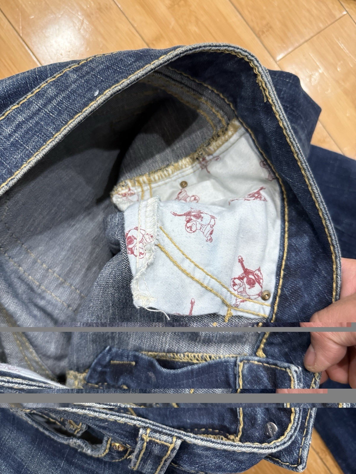 True Religion Disco Joey Big T Jeans Crystal Buttons Women’s 32 Flare Leg Y2K thumbnail 11