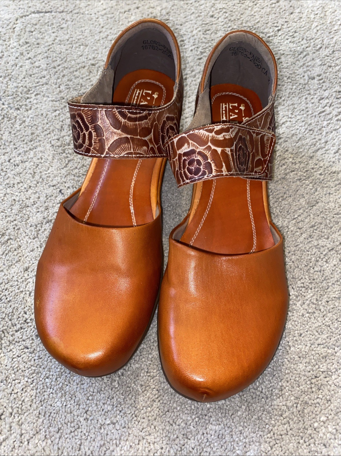 L'Artiste by Spring Step Gloss-Pansy Mary-Jane Camel  Women's Size 39 8.5 NWOT