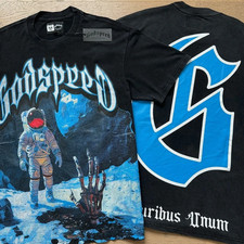 NEW Godspeed Rock Skeleton Tee Washed Mens Short Sleeve T-shirt 3 Colors