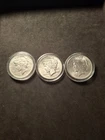 3x1924 silver peace dollars.90% silver. uncirculated.