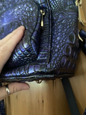 NWT Brahmin Chelcy Blue Sapphire Croc Embossed Leather  display picture 1