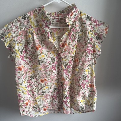 Scotch And Soda Women s Floral Blouse Size  M NWT 100% Cotton