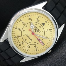 AUTOMATIC VINTAGE REFURBISHED SEIKO 5 JAPAN MENS GOLDEN DIAL WATCH a444671-3