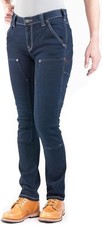 Dovetail Workwear Maven Slim Cargo Pant for Women, Stretch Indigo Denim, Size 10