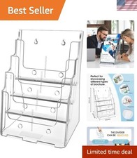 Acrylic 4-Tier Brochure Holder - Elegant Wall-Mount Organizer, 8.5 x 11 in.