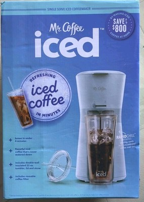 Mr. Coffee Iced Coffee Maker with 22oz Reusable Tumbler and Coffee Filter Gray