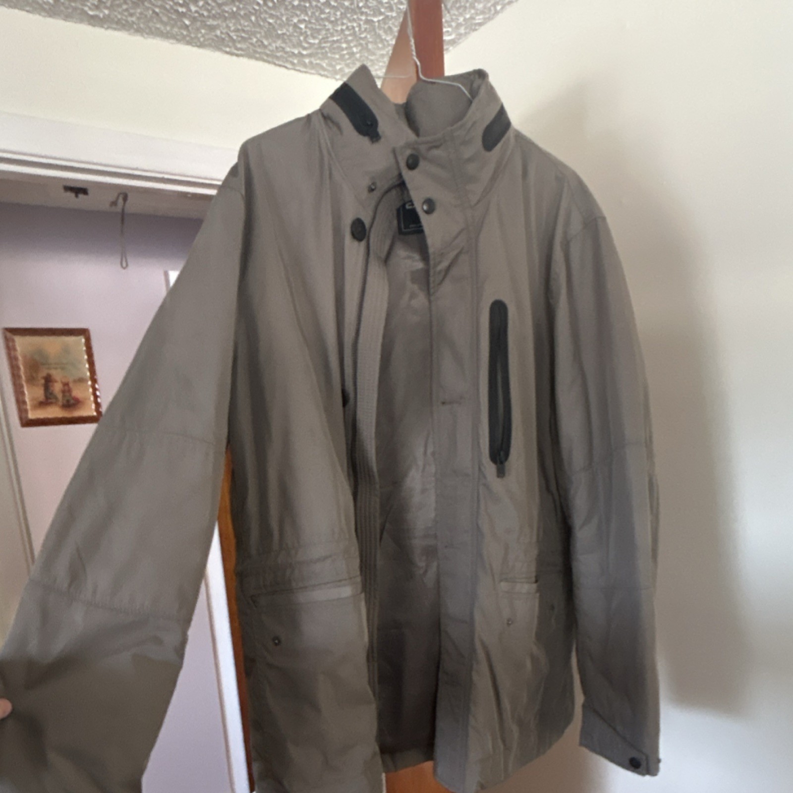 Express Men's Gray Jacket Large Button Zipper Clo… - image 2