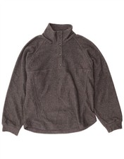 LOTTO Mens Button Neck Fleece Jumper UK 36/38 Small Grey Polyester BK09