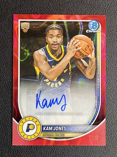 2025-26 Topps Bowman Chrome Kam Jones Rookie Red Lava Auto 1/5  RC