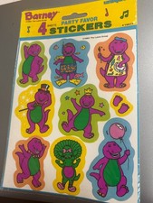Vintage Barney Dinosaur Party Favor Stickers 1993 New Sealed Lyons Group Unique