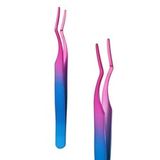 High Precision Eyelash Tweezers Curved Lash Extensions Tweezers, Multicolored