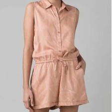 Prana Weekend Escape Sleeveless Tencel Romper Size L Summer Beach Playful BBQ