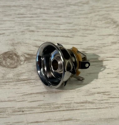 GENERIC PART Fender Telecaster Chrome Cup Jack Socket and 1/4" Mono Jack and Retainer Clip