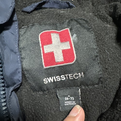 Swisstech Kids Size Small 2 Tone Green Puffer Jacket Thick Winter - Picture 2 of 3