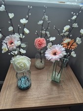 decroative vase filled with  Artificial flowers