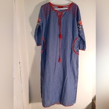 Lysa Collection Chambray Floral Mumu Tunic Dress XL