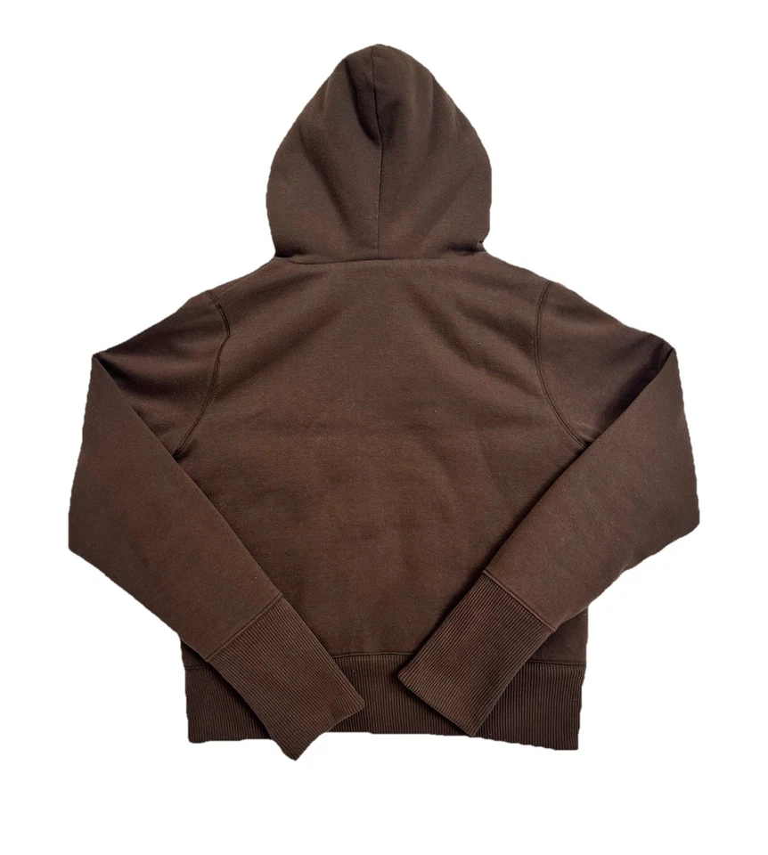 🍃Zara TRF Sudadera con Capucha con Cremallera Forrada en Piel Recortada para Mujer Joven | Marrón/Talla XL Foto 4 de 4