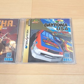Sega Saturn console white bundle with 5 Games & 2 controllers Japan DAYTONA USA