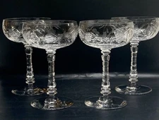 4 LIBBEY Rock Sharpe VILLARS Liquor Cocktail Wine Sherbet Crystal Glasses 6” Set