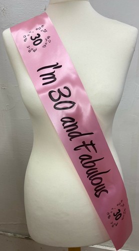 Faja de cumpleaños 30 se puede personalizar - 6 diseños y varios colores de cinta NUEVA - Imagen 6 de 7