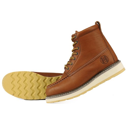 Botas de trabajo de cuero antideslizantes duraderas elegantes con punta suave para hombre 30-8494 - Imagen 2 de 6