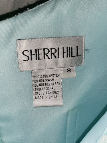 Sherri Hill 2-teiliges formelles Abschlussballkleid Größe 8 blau & weiß Spitze Blumenstickerei - Bild 23 von 24