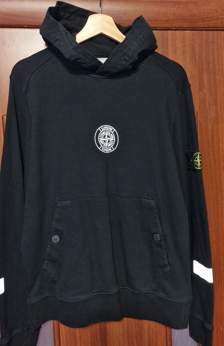 ★Stone  x Supreme Hooded Sweatshirt Black★ Supreme Stone Island Hooded Sweatshirt (SS19) Black Men's