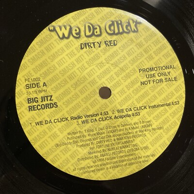 WE DA CLICK Dirty Red Big Jitz Records FE1002 Promo 1998 Hip