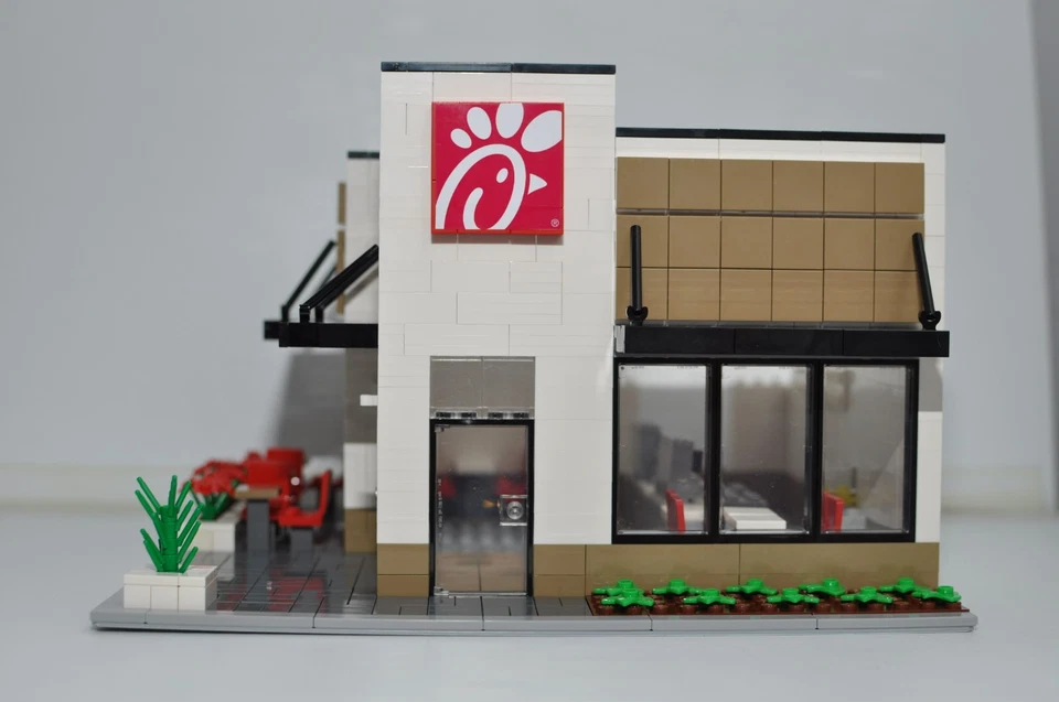 Chicken Sandwich Restaurant Creator Modular City Custom Built Brick Model MOC - Image 3 of 3