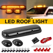 3pcs Smoke Top Cab Roof Marker Lights Led For 02-07 Chevy Silveradogmc Sierra