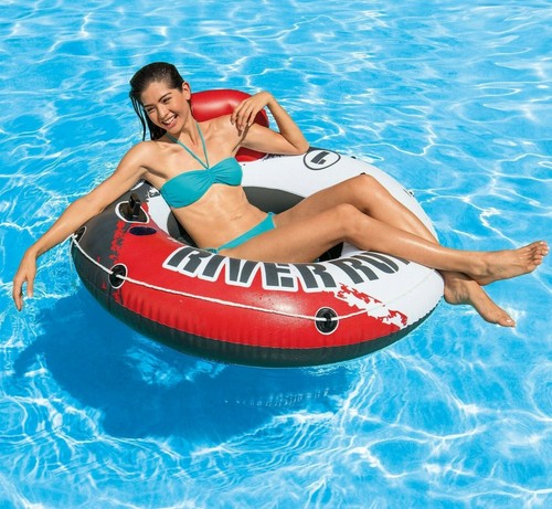 Intex River Run 1 Person aufblasbare robuste schwimmende Tube Lounge - rot, 53 Zoll NEU - Bild 2 von 3