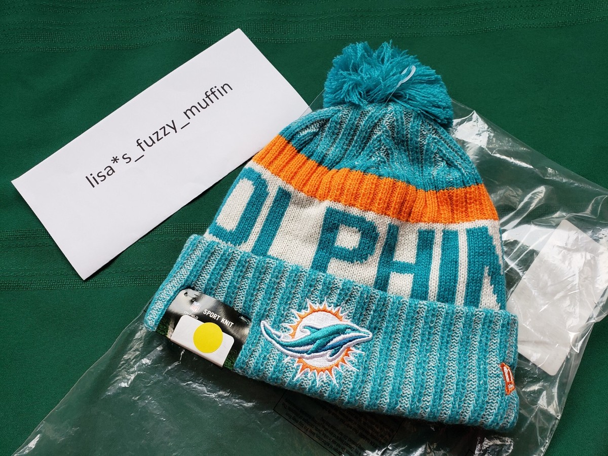 Miami Dolphins New Era knit pom hat beanie NEW tgs RARE NFL  display picture 2