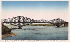 Riveted Steel Truss Quebec Bridge Quebec City Canada Vtg Postcard CP358