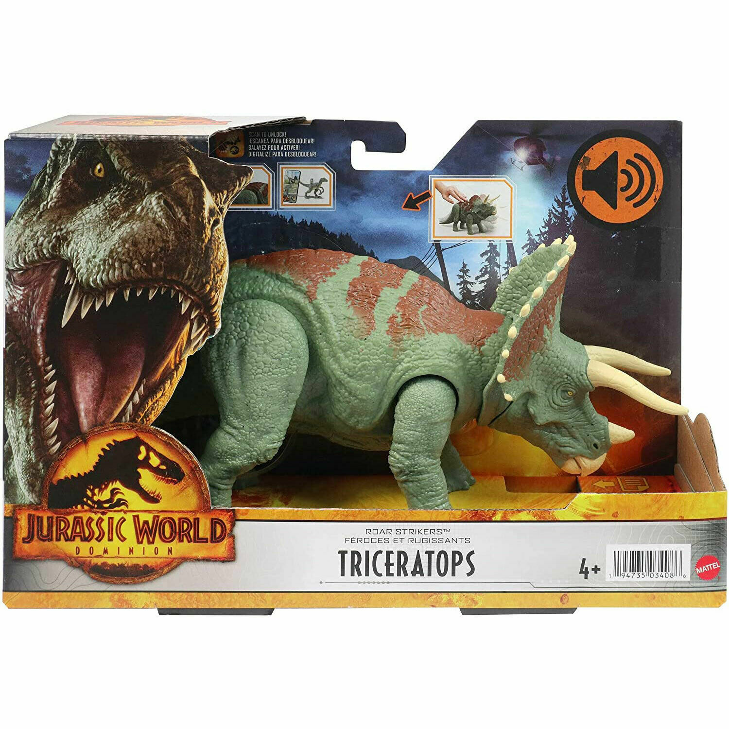 Jurassic World Dominion Roar Strikers Triceratops - New in stock
