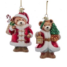 Christmas Bear Glass Ornament