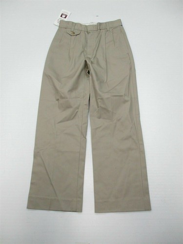 new SCHOOL APPAREL Pants Youth Girl's Size 10 Pleat Front Khaki Slacks W7751