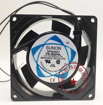 SUNON SF9225AT P/N 2092HSL 110V-120V 0.12A 90*90*25MM Cooling Fan
