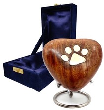 Wooden Heart Keepsake Urn Tribute to Your Loved One - Perfect for Pets with Box