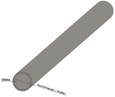 Aluminium-Rundrohr AlMgSi - rund Profil Alu - Rohr Stange Metall AlMgSi 0,5 F 22