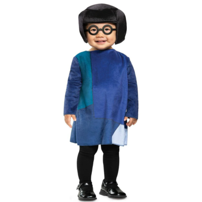 edna mode blue dress Child Costume - Disney Incredibles 2 helping you achieve Edna’s Style:ADAE211448 Long-Sleeve A-Line Mini Dress Size:15.5