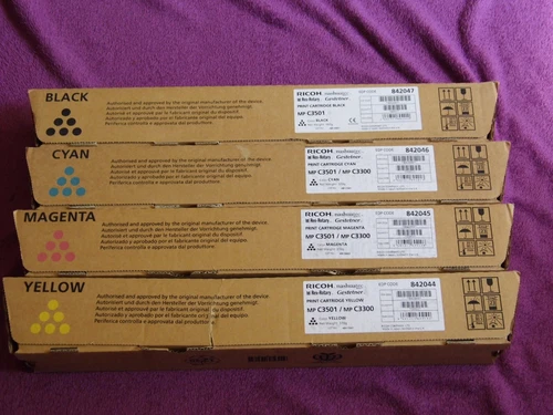 4 X Original Toner Ricoh Aficio MP C3001 C3501 842044 842045 842046 842047