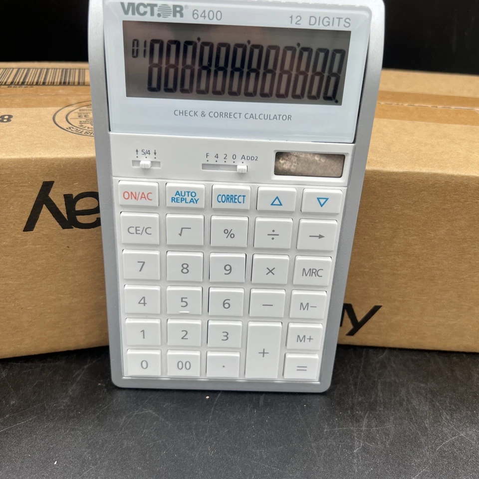 Victor 6400 12-Digit Check and Correct Desk Calculator, White - Image 3 of 4