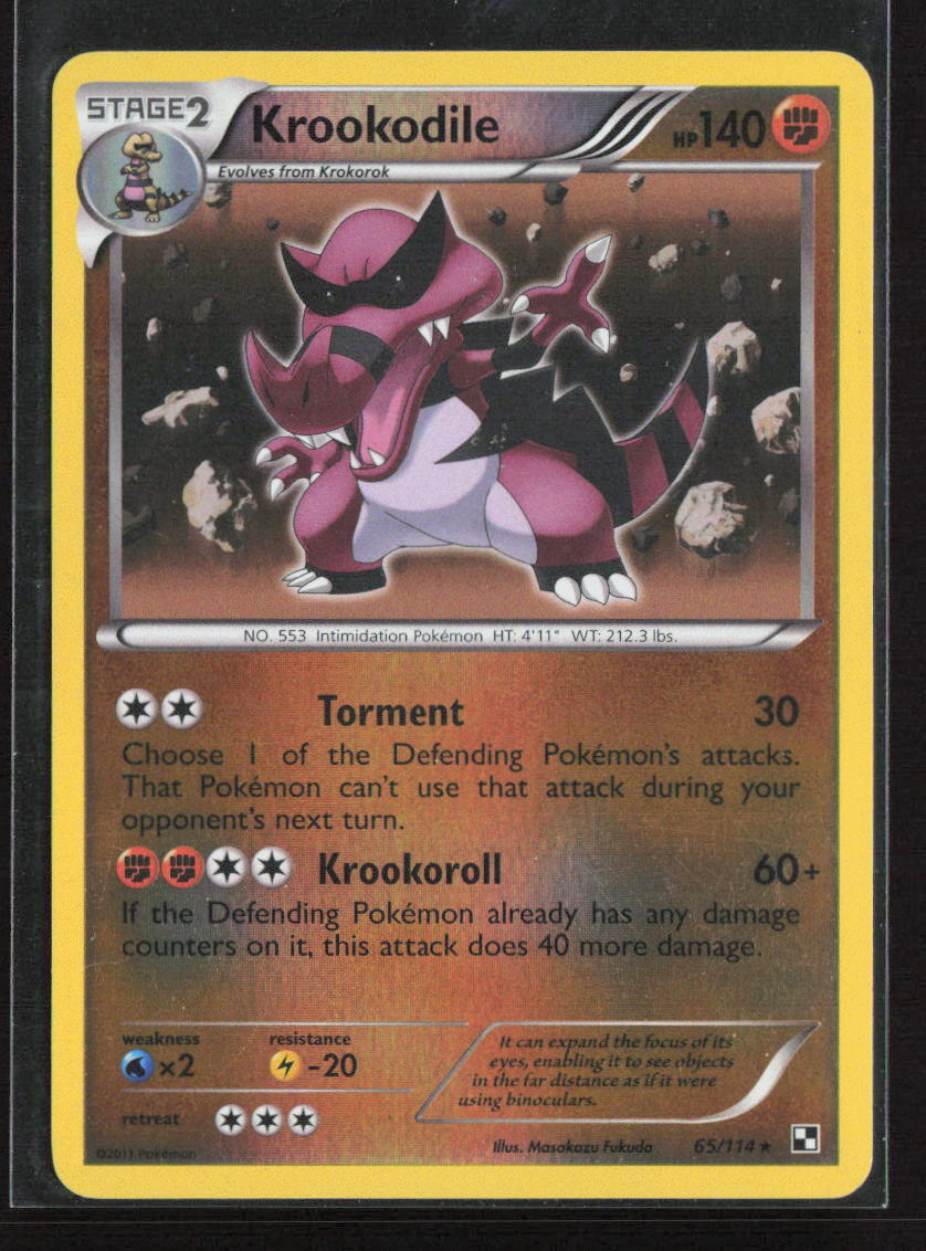 Pokemon Black and White #65/114 Krookodile Near Mint or Better