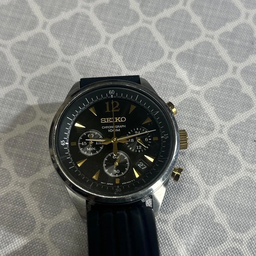 Seiko chronograph 100m water resistant 10 bar hot sale