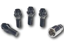 Set of 4 14x1.25 28mm Black Wheel Locks BMW 2 3 4 5 6 7 X5 X3 Series Mini Cooper
