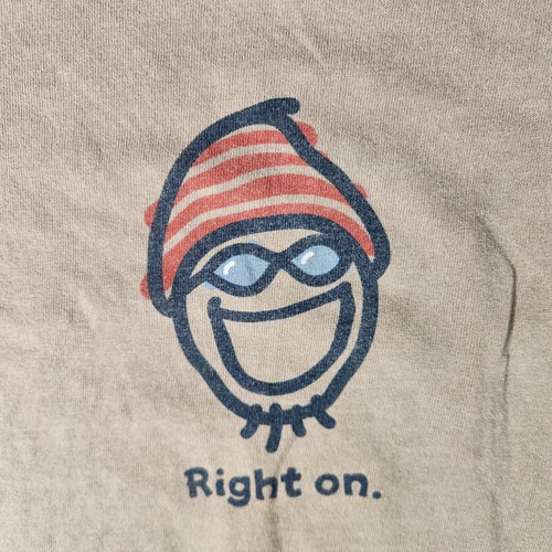 Life is Good Shirt Mens Medium Green Right On Sunglasses Beanie Hat USA Made - Picture 2 of 9