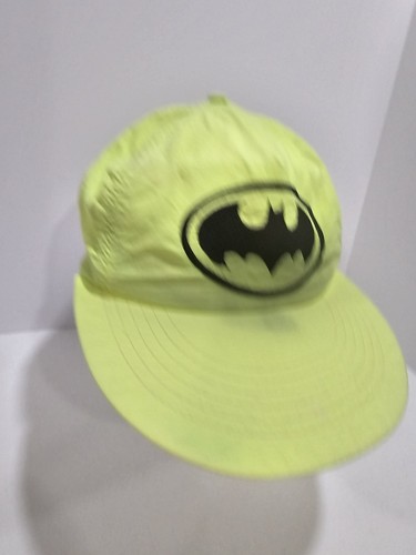 VTG 1964 DC COMICS BATMAN Ball Cap Hat Adjustable Neon Yellow - Picture 4 of 13