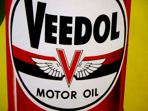 1958 VINTAGE VEEDOL MOTOR OIL CAN DISPLAY SIGN-FLYING A-NOS-18" GAS STATION - Picture 4 of 11